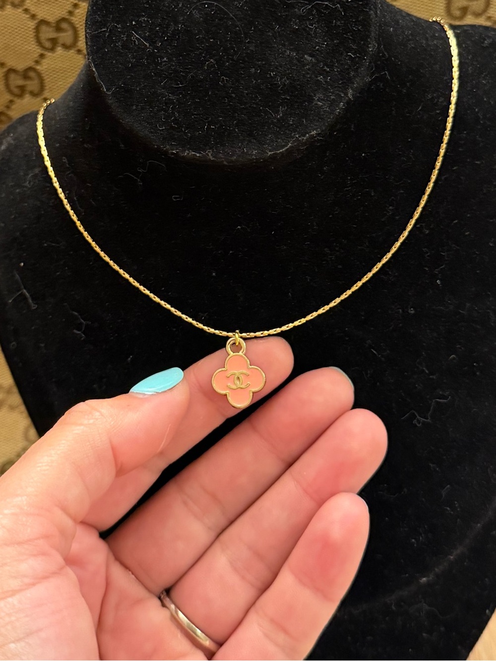 Peachy cc Upcycled stainless necklace